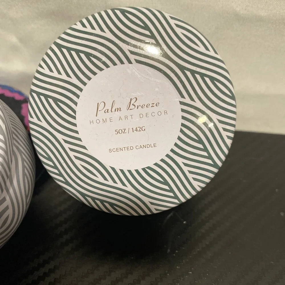 2x Home Art Decor 5oz Scented Candles - Palm Breeze And Wild Sage &‎ Cedar